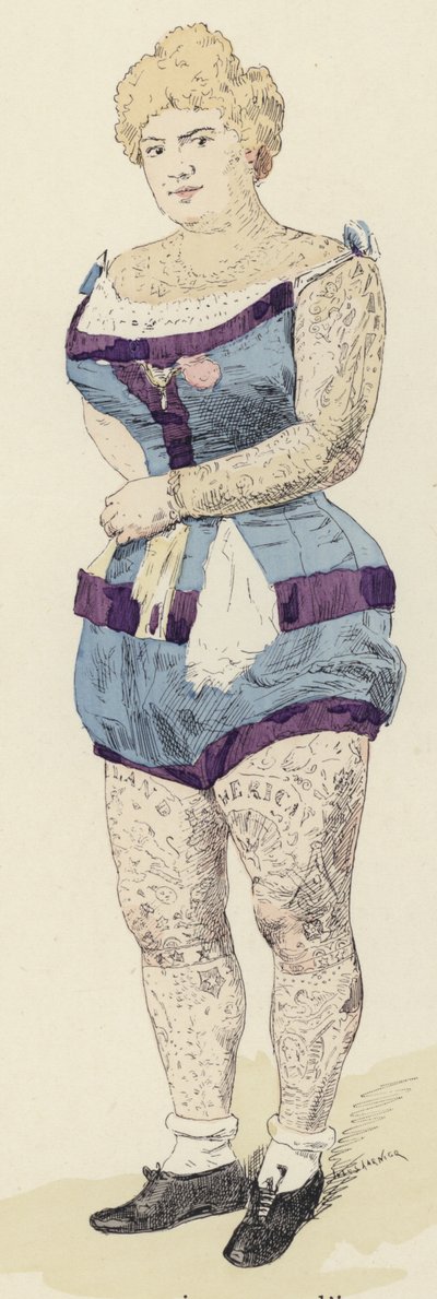 Tatuagens (cor litho) de Jules Arsene (after) Garnier