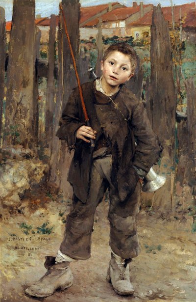 Pas Meche (Nothing Doing) Menino que trabalha com os cavalos de reboque puxando a pintura das barcaças por Jules Bastien-Lepage (Bastien Lepage) (1848-1884) - 1882 - Óleo sobre tela Dim 132,1x89,5 cm National Gallery of Scotland, Edinburgh de Jules Bastien Lepage