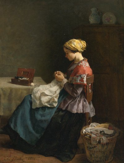 Jules Breton, 1868 - A pequena costureira de Jules Breton