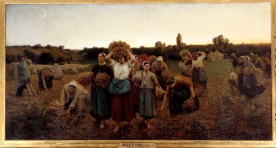 Le rappel des glaneuses Painting by Jules Breton (1827-1906) 1859 Sun. 0,9x1,76 m Paris, musee d