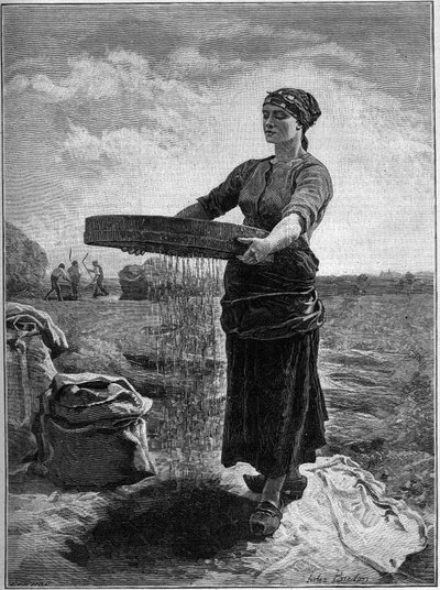 Rapeseed Screener: da pintura de Jules Breton. Em "A Família" de 1888. de Jules Breton