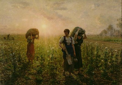 O fim do dia de trabalho, 1886-1887 de Jules Breton