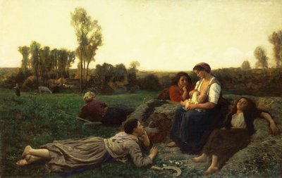 Os Haymakers em repouso; Repos de Hayes, 1873 de Jules Breton