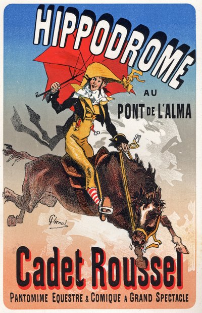 Arte. Entretenimento. Cadet Roussel, Show de Cavalos no Hippodrome du Pont de l