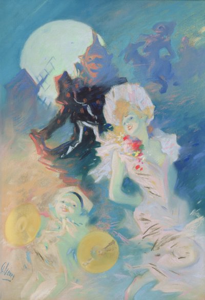Felicidade Louca (pastel sobre papel) de Jules Cheret