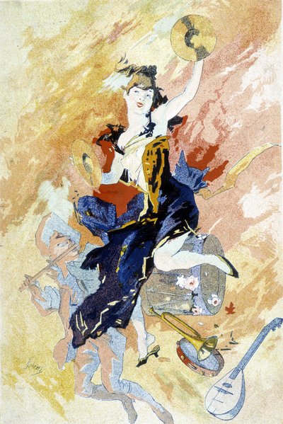 Desenho de Cherret para o Carnaval (final do século XIX). de Jules Cheret