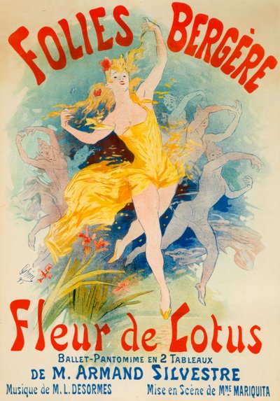 Ballet Fleur de Lotus para o Folies Bergère, Paris de Jules Cheret
