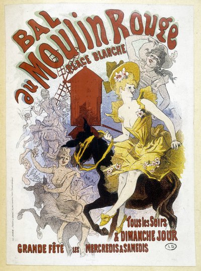 Cartaz para o Baile Moulin Rouge, de Jules Chéret, final do século XIX de Jules Cheret