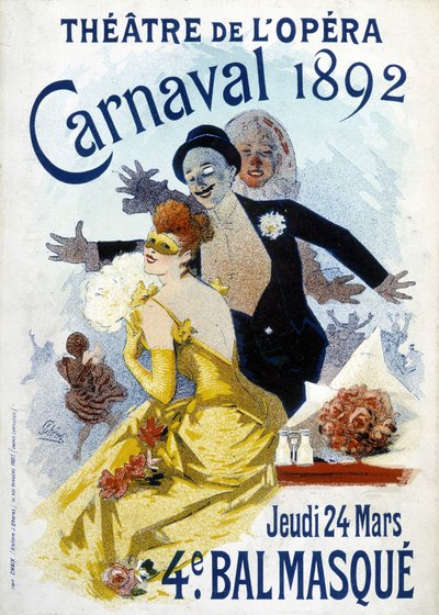 Cartaz de Cherret para o carnaval de 1892 no teatro de ópera. de Jules Cheret
