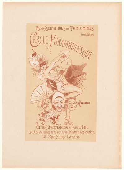 Reclamekaart voor het Cercle Funambulesque
Cercle Funambulesque (título sobre o objecto) de Jules Cheret