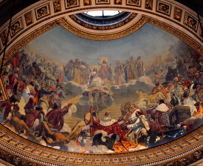 História e Glorificação do Cristianismo, pintura da cúpula da Igreja da Madeleine (fresco) de Jules Claude Ziegler