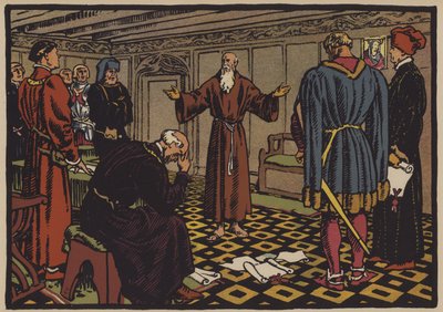 O eremita Niklaus von Flue e o Tratado de Stans, 1481 de Jules Courvoisier