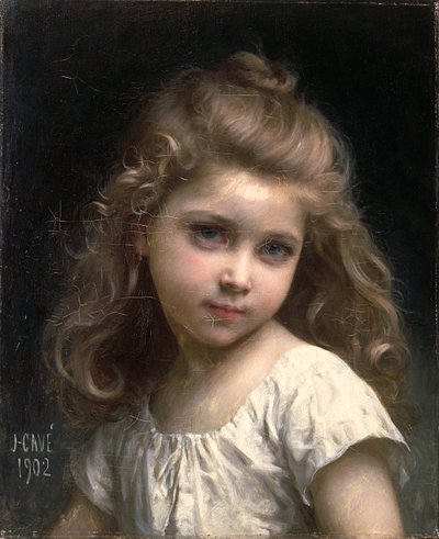 Retrato de uma jovem garota, 1902 de Jules Cyrille Cave