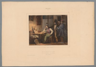 Três amigos convidam um aluno para sair com eles Etude (25 ans) (título no objeto) Virtudes e Vícios (título da série) Vice et Vertu, álbum moral (...) (título da série) de Jules  David