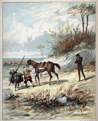 Dom Quixote e Sancho Panza - Ilustração de Jules David (1808Ð1892) do Histoire de Dom Quixote (Dom Quixote) - 1887 - por Miguel de Cervantes Saavedra (1547-1616) - de Jules David