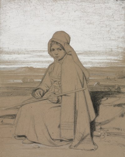 Uma Pastora Sentada de Jules Dupré