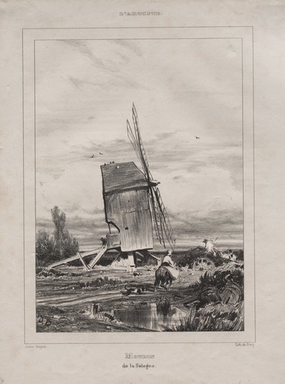 Moinho em Sologne, França, 1835. de Jules Dupré