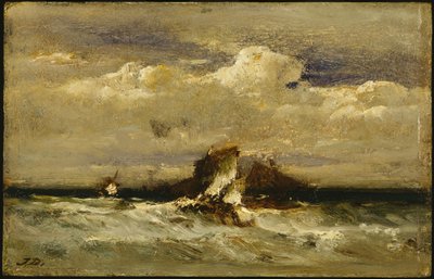 Seascape, c.1868-81 (óleo no painel comercialmente embalado) de Jules Dupré