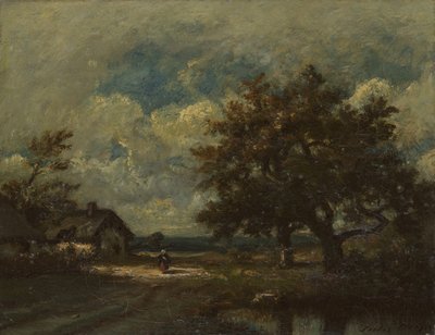 The Cottage by the Roadside, Stormy Sky, c. 1860. de Jules Dupré