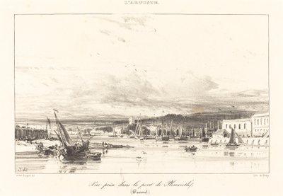 Vista no porto de Plymouth de Jules Dupré