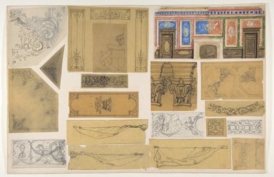 19 designs para a decoração pintada de interiores, 1830-97. Criadores: Jules-Edmond-Charles Lachaise, Eugène-Pierre Gourdet. de Jules Edmond Charles Lachaise and Eugène Pierre Gourdet