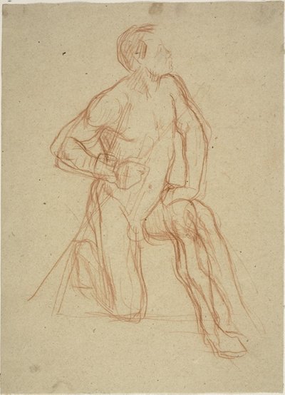 Figura masculina ajoelhada de Jules Elie Delaunay