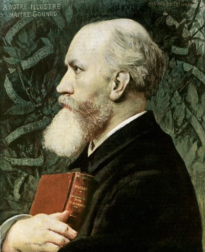 Retrato de Charles Gounod (litografia a cores) de Jules Elie Delaunay