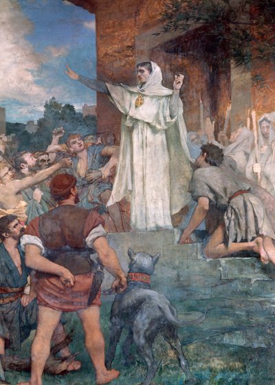 Ste Genevieve acalma os parisienses de Jules Elie Delaunay