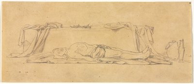 Esboço de Cristo morto, deitado pelo sepulcro, no século XIX. de Jules Eugene Lenepveu