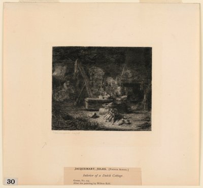 Interior de uma casa de campo holandesa, de "Etchings of Pictures in the Metropolitan Museum, New York" de Jules Ferdinand Jacquemart