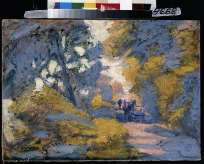Estrada ensolarada. Pintura de Jules-Leon Flandrin (Jules Leon Flandrin de Jules Flandrin