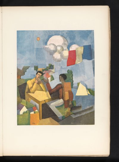 Dois homens à mesa ao ar livre La conquète de l