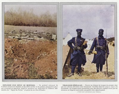 Explosão de um depósito de munições, escaramuçadores senegaleses de Jules Gervais Courtellemont