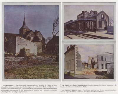 Estação Ferroviária de Gourgancon, Fere-Champenoise, Les Projectiles de 150 de Jules Gervais Courtellemont
