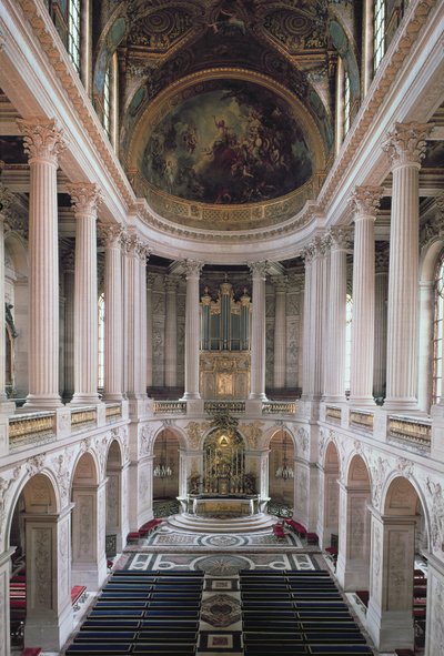 Vista interior da capela, 1699-1710 foto de Jules Hardouin Mansart
