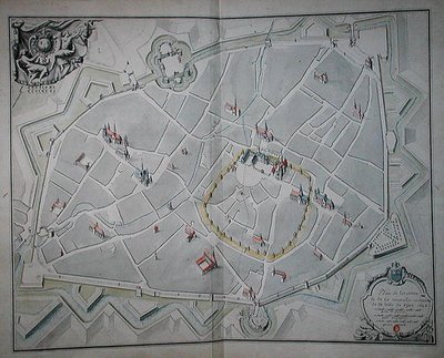 Plano das antigas e novas muralhas da cidade de Dijon de Jules Hardouin Mansart