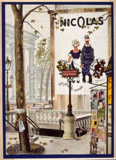 Cartaz francês retratando o homem fictício de entrega "Nectar" 1931 de Jules Isnard Dransy