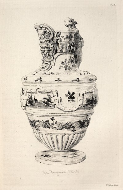 História da Arte Cerâmica: Um Estudo Descritivo e Filosófico da Olaria de Todas as Idades e Todas as Nações: Espanha: Talavera de la Reyna- Faience- Ewer (Figura X) de Jules Jacquemart