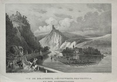 Vista de Rolandseck, Nonnenwerth, Drachenfels e Siebenbirge. de Jules Jean Baptiste de Joly