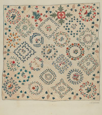 Applique Coverlet, c. 1936. de Jules Lefevere