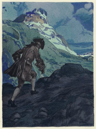 Ilustração para as memórias de Casanova (litografia a cores) de Jules Marie Auguste Leroux