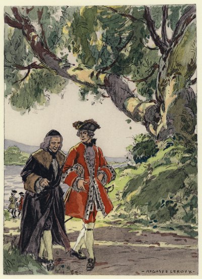 Ilustração para as memórias de Casanova (litografia a cores) de Jules Marie Auguste Leroux