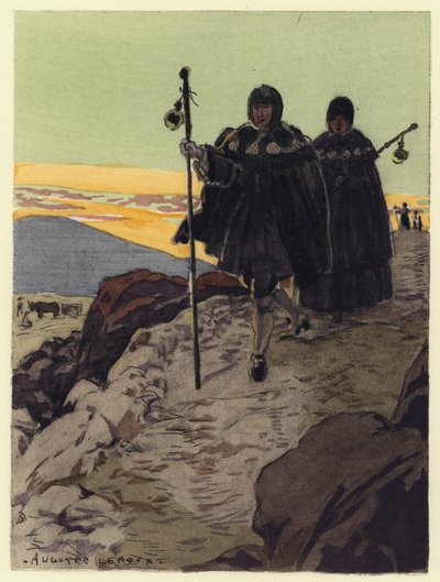 Ilustração para as memórias de Casanova (litografia a cores) de Jules Marie Auguste Leroux