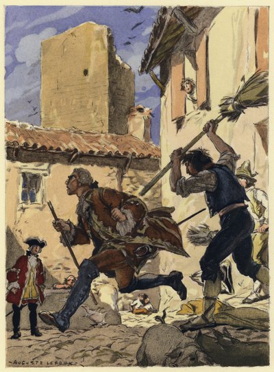 Ilustração para as memórias de Casanova (litografia a cores) de Jules Marie Auguste Leroux