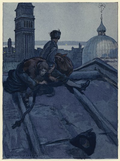 Ilustração para as memórias de Casanova (litografia a cores) de Jules Marie Auguste Leroux