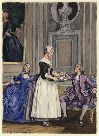 Ilustração para as memórias de Casanova (litografia a cores) de Jules Marie Auguste Leroux