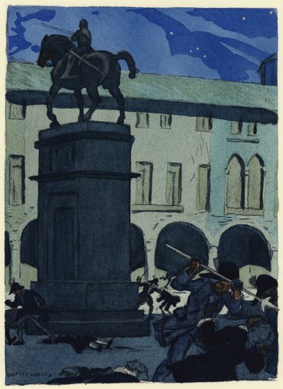 Ilustração para as memórias de Casanova (litografia a cores) de Jules Marie Auguste Leroux