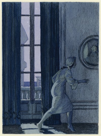 Ilustração para as memórias de Casanova (litografia a cores) de Jules Marie Auguste Leroux