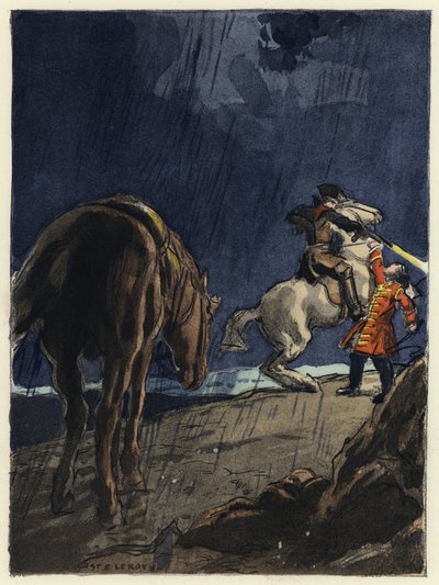 Ilustração para as memórias de Casanova (litografia a cores) de Jules Marie Auguste Leroux