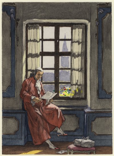 Ilustração para as memórias de Casanova (litografia a cores) de Jules Marie Auguste Leroux
